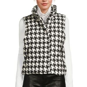 Houndstooth Puffer Vest